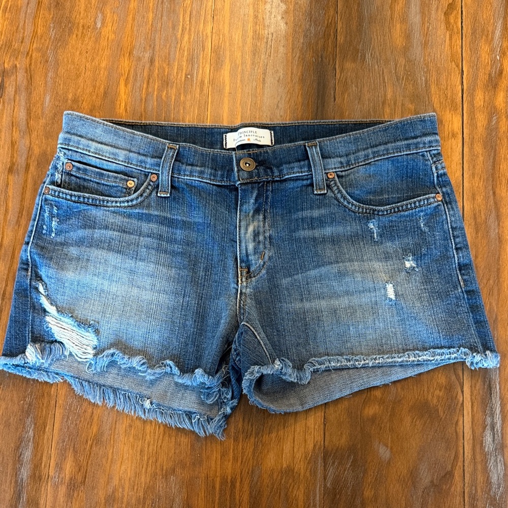 Casual Blue Distressed Jean Shorts
